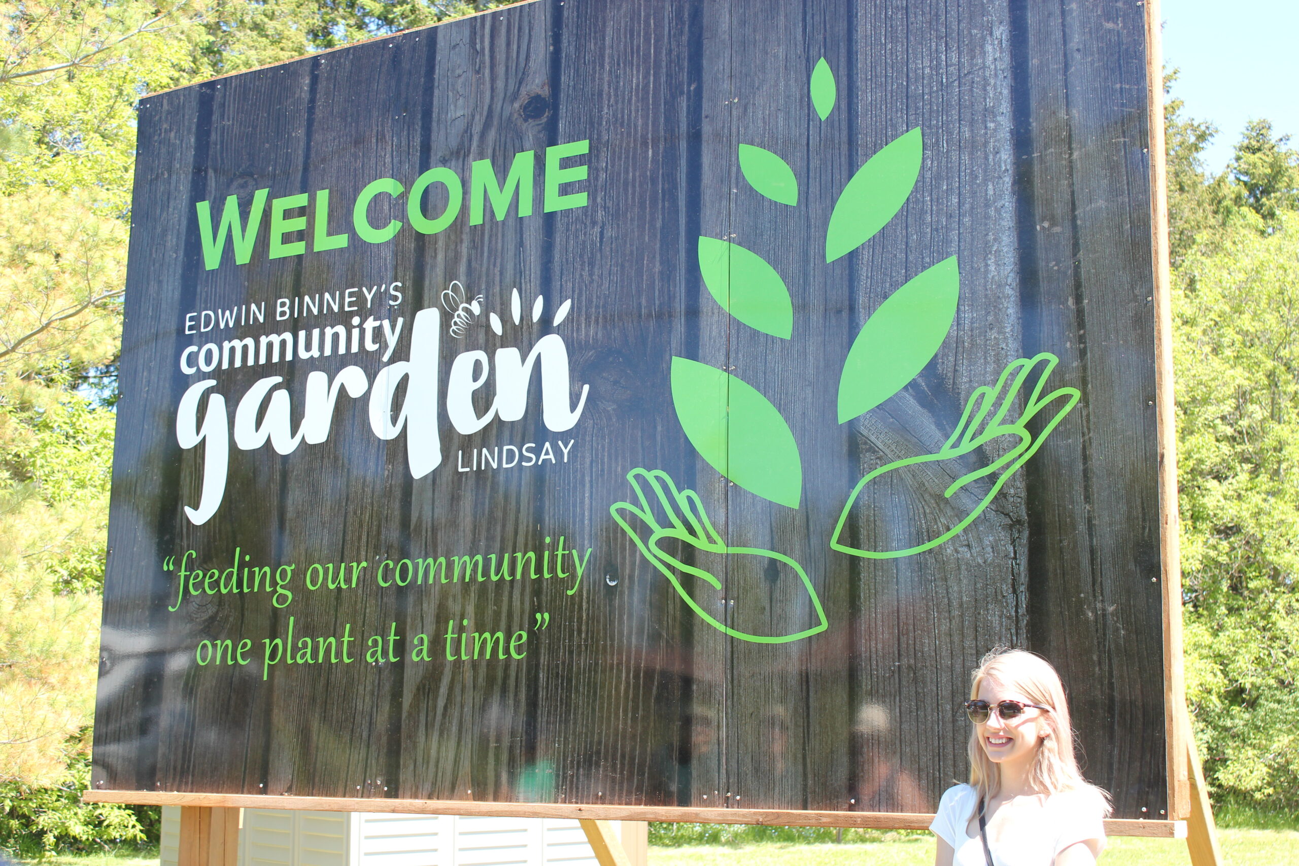 Parker with her sign